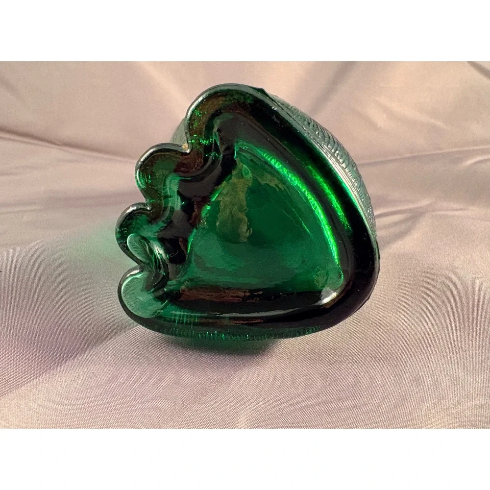 Vintage Emerald Green Glass Dachshund Dog Decanter Figural Bottle Textured 9.5in